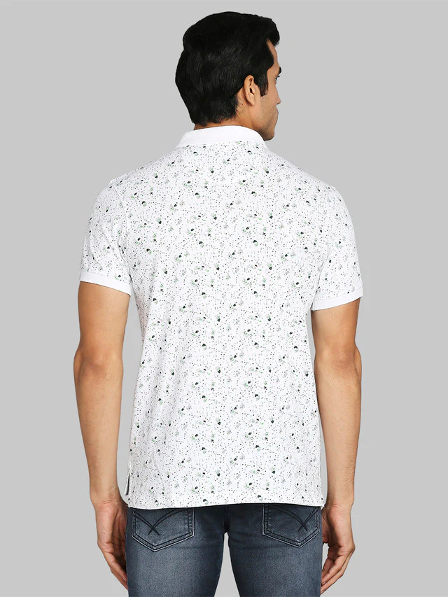 Parx White Printed Regular Fit Cotton T-Shirt - Image 4