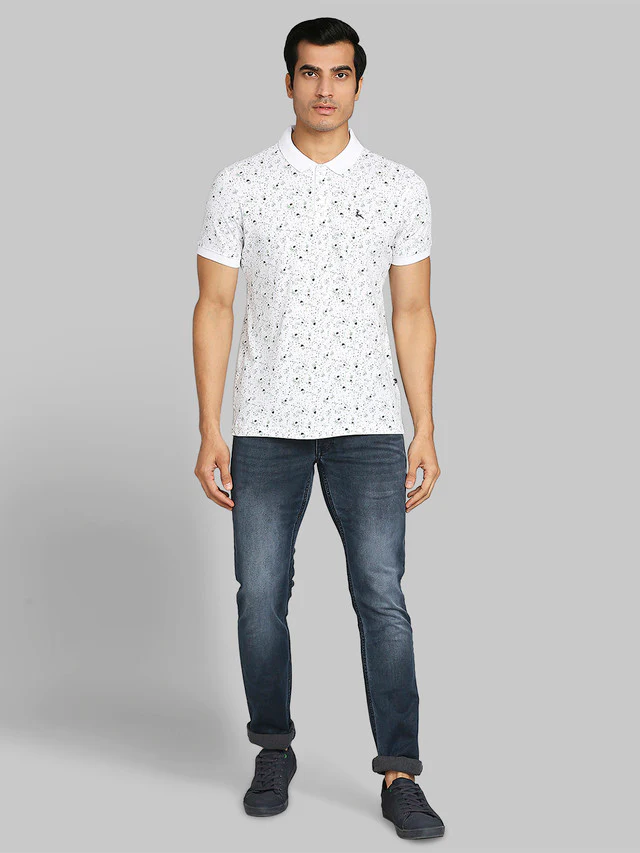 Parx White Printed Regular Fit Cotton T-Shirt - Image 5