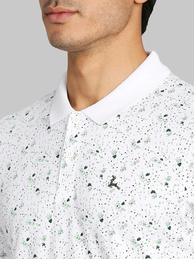 Parx White Printed Regular Fit Cotton T-Shirt - Image 6