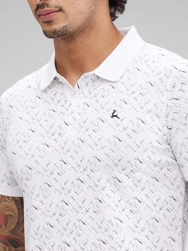 Parx White Printed Regular Fit Cotton T-Shirt - Image 6