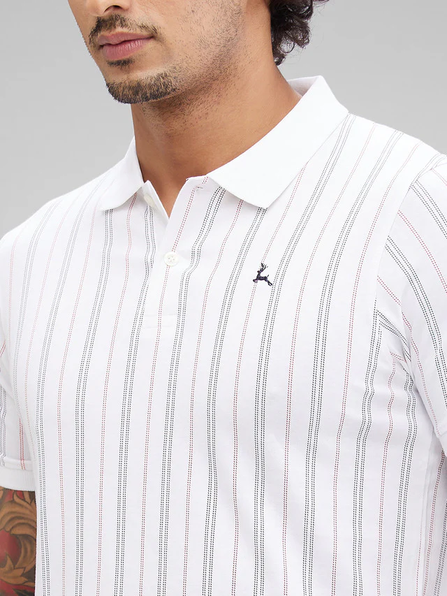 Parx White Printed Regular Fit Cotton T-Shirt - Image 6