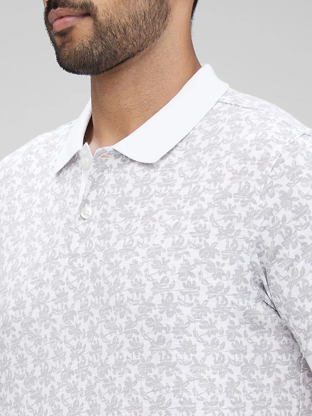 Parx White Printed Regular Fit Cotton T-Shirt - Image 6