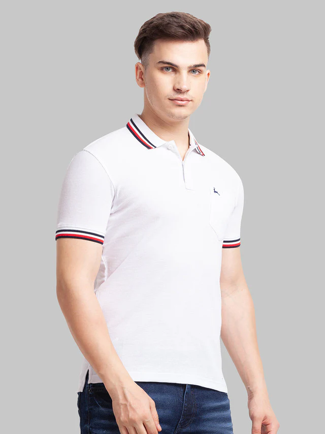 Parx White Structure Regular Fit Cotton T-Shirt - Image 2
