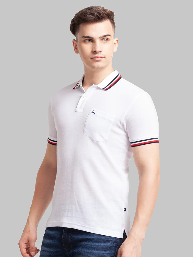 Parx White Structure Regular Fit Cotton T-Shirt - Image 3