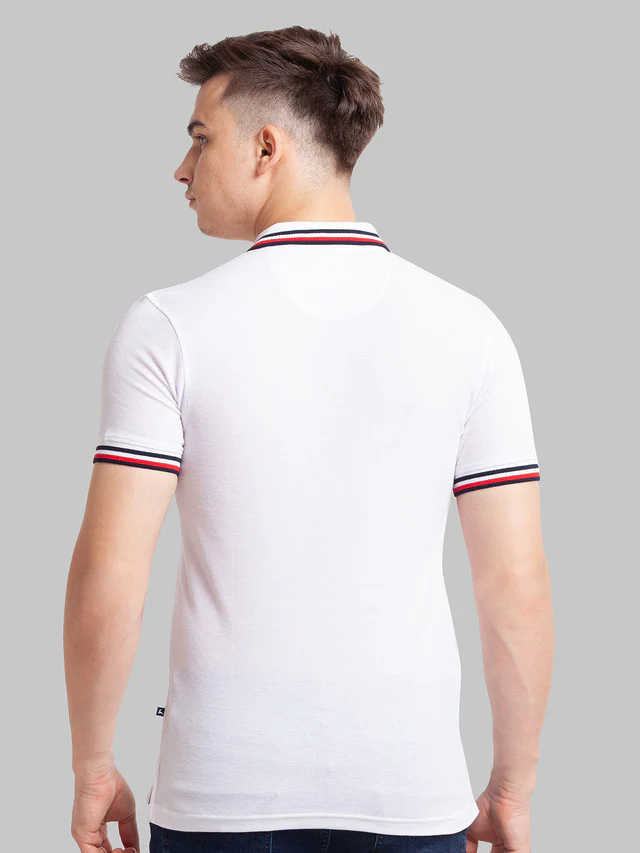 Parx White Structure Regular Fit Cotton T-Shirt - Image 4