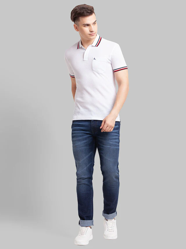 Parx White Structure Regular Fit Cotton T-Shirt - Image 5