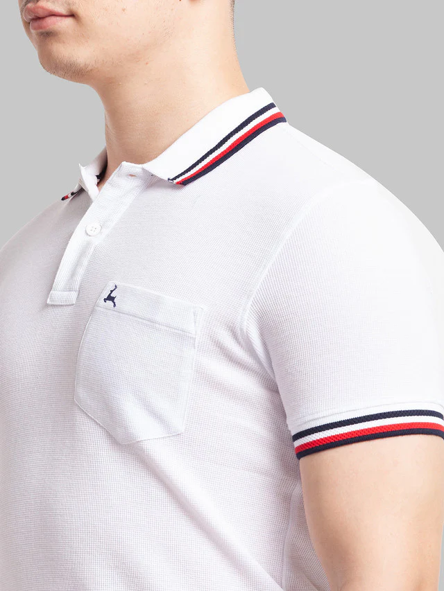 Parx White Structure Regular Fit Cotton T-Shirt - Image 6