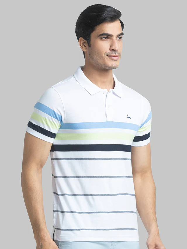 Parx White Yarn Dyed Regular Fit Cotton T-Shirt - Image 2