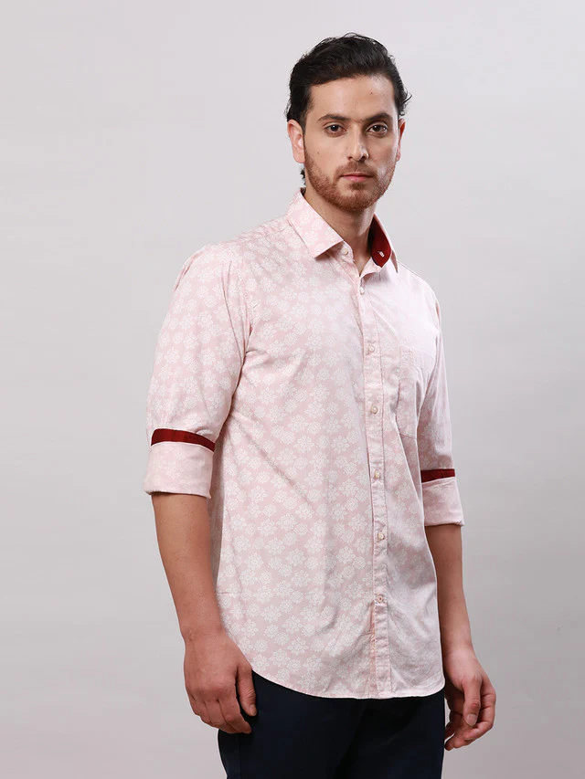 Raymond Men Brown Printed Slim Fit Cotton Casual Shirt - Image 2