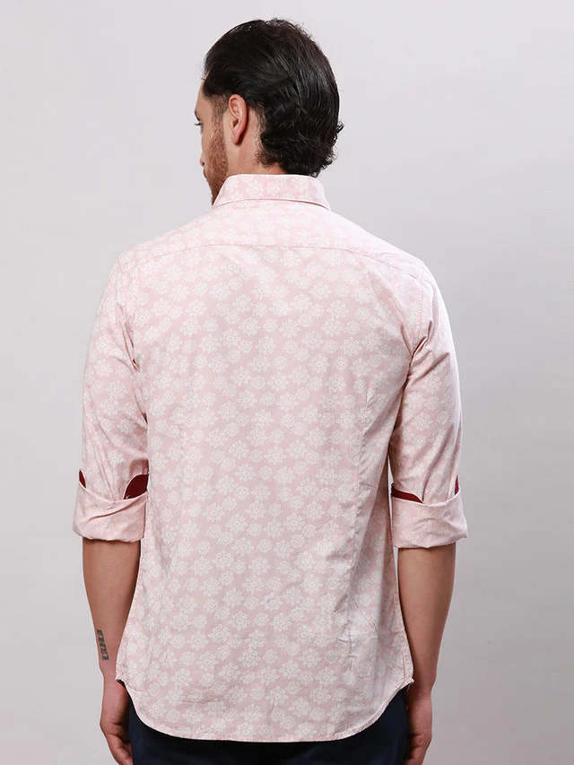 Raymond Men Brown Printed Slim Fit Cotton Casual Shirt - Image 4