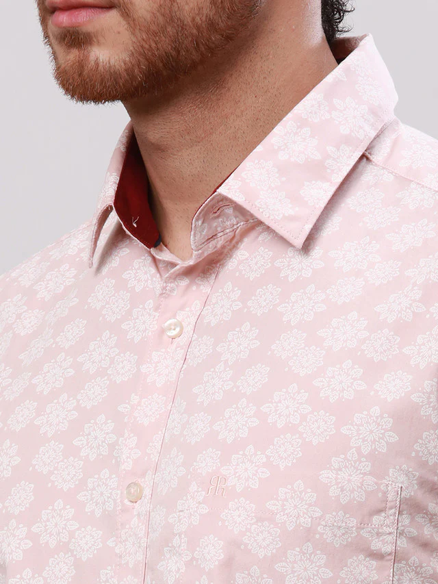 Raymond Men Brown Printed Slim Fit Cotton Casual Shirt - Image 6