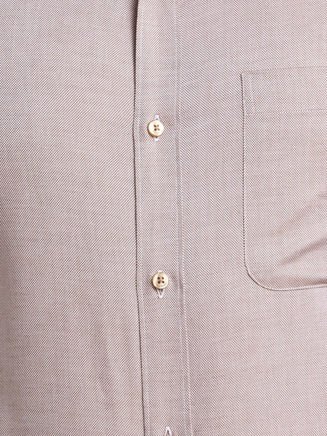 Raymond Beige Solid Contemporary Fit Cotton Formal Shirt - Image 7