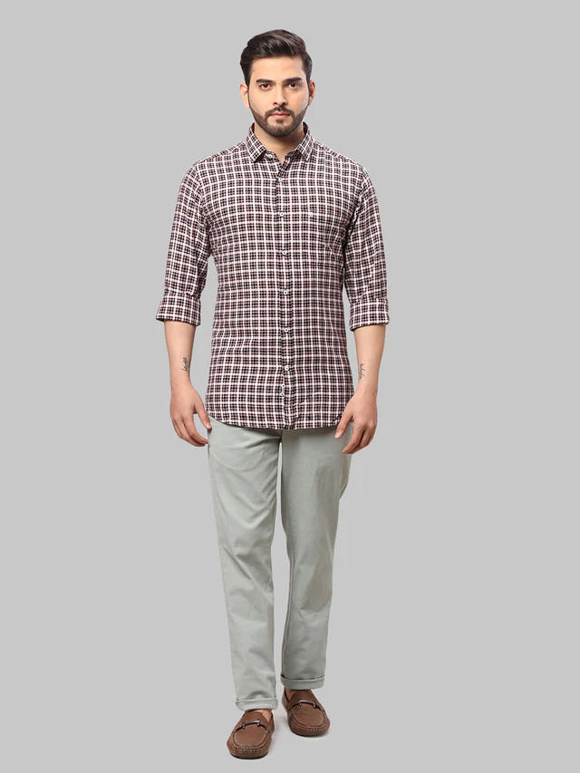 Raymond Black Checks Slim Fit Cotton Casual Shirt - Image 5