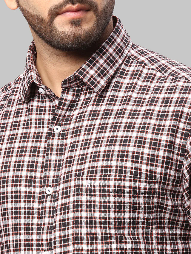 Raymond Black Checks Slim Fit Cotton Casual Shirt - Image 6