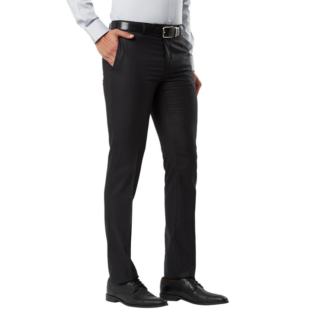 Raymond Black Slim Fit Polyester Blend Trouser - Image 2