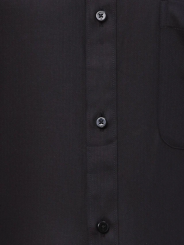 Raymond Black Solid Slim Fit Cotton Formal Shirt - Image 7