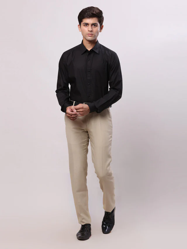 Raymond Men Black Slim Fit Solid Formal Shirt - Image 5