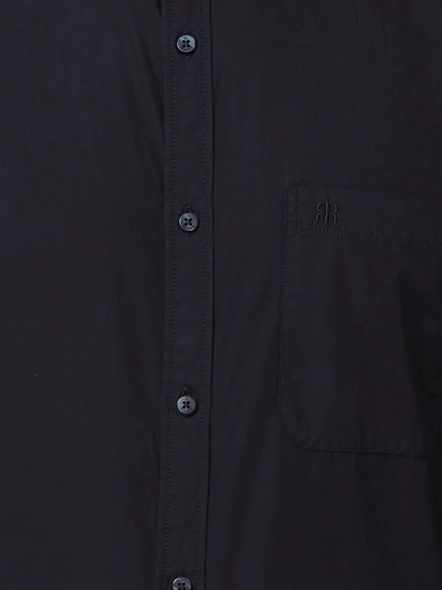 Raymond Black Solid Slim Fit Full Sleeve Cotton Shirt - Image 7
