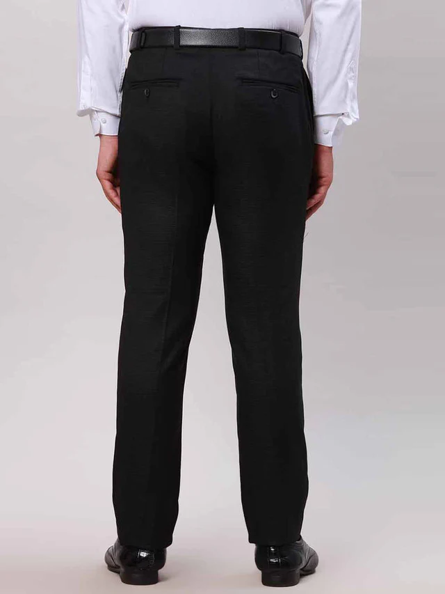 Raymond Black Solid Slim Fit Polyester Blend Trouser - Image 5