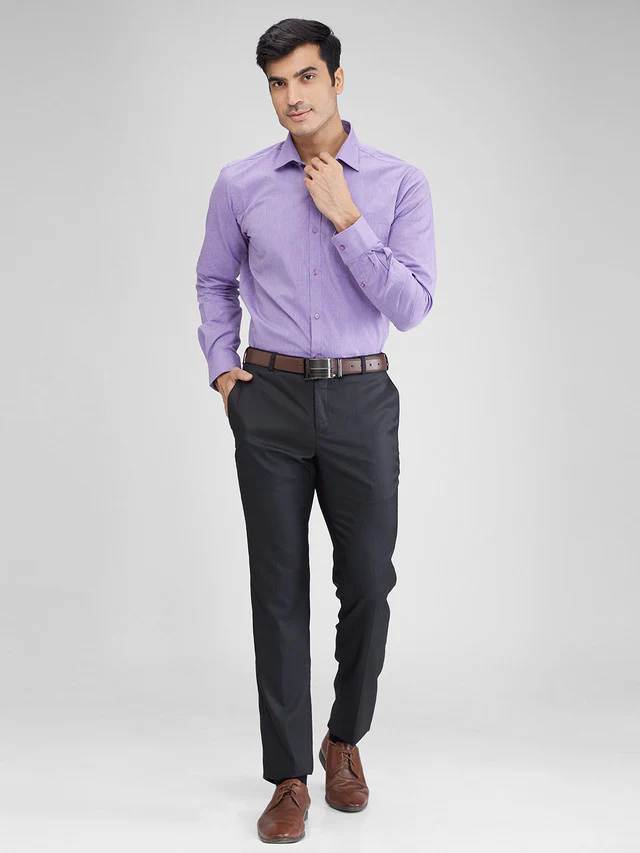 Raymond Black Solid Slim Fit Polyester Blend Trouser - Image 6
