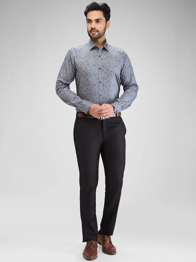 Raymond Black Solid Slim Fit Terry Rayon Blend Trouser - Image 5