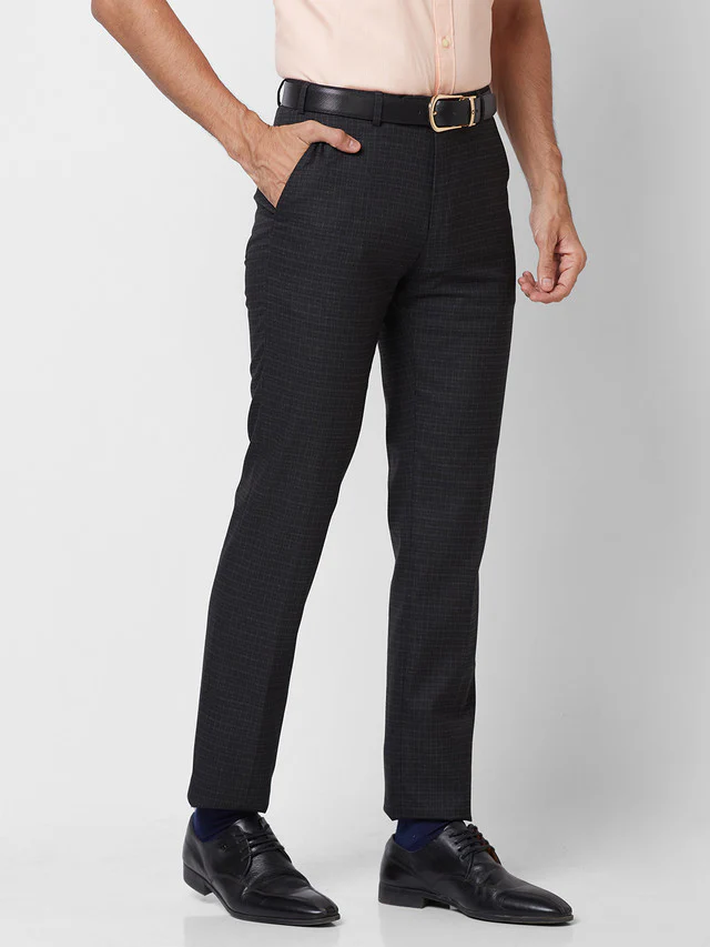 Raymond Black Structure Slim Fit Polyester Blend Trouser - Image 2
