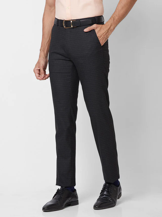 Raymond Black Structure Slim Fit Polyester Blend Trouser - Image 3