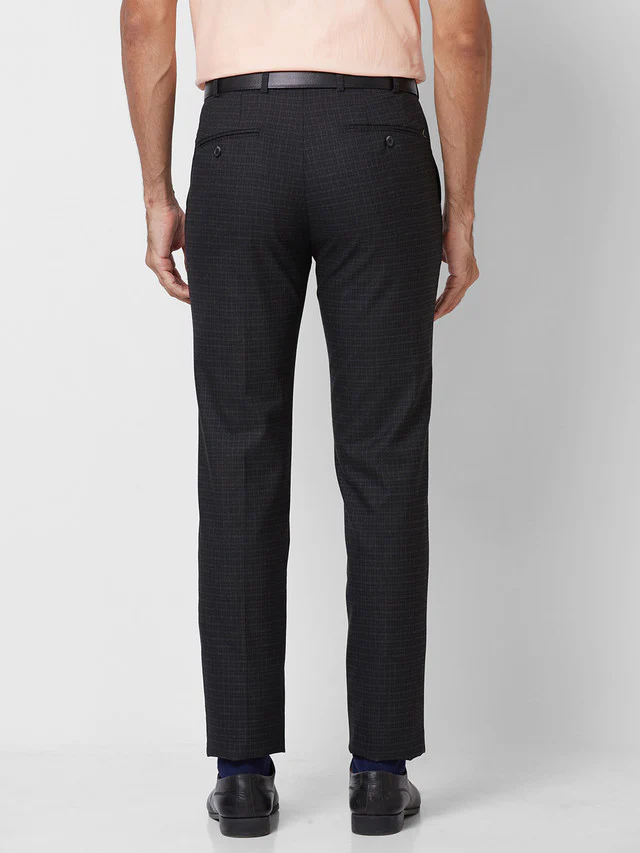 Raymond Black Structure Slim Fit Polyester Blend Trouser - Image 5