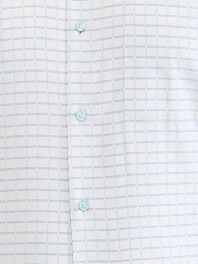 Raymond Blue Checks Contemporary Fit Cotton Formal Shirt - Image 7