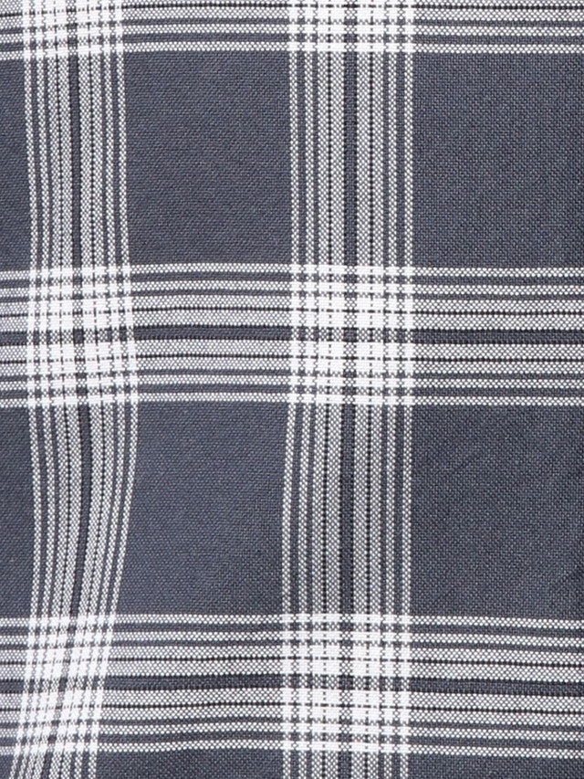Raymond Blue Checks Slim Fit Cotton Casual Shirt - Image 7