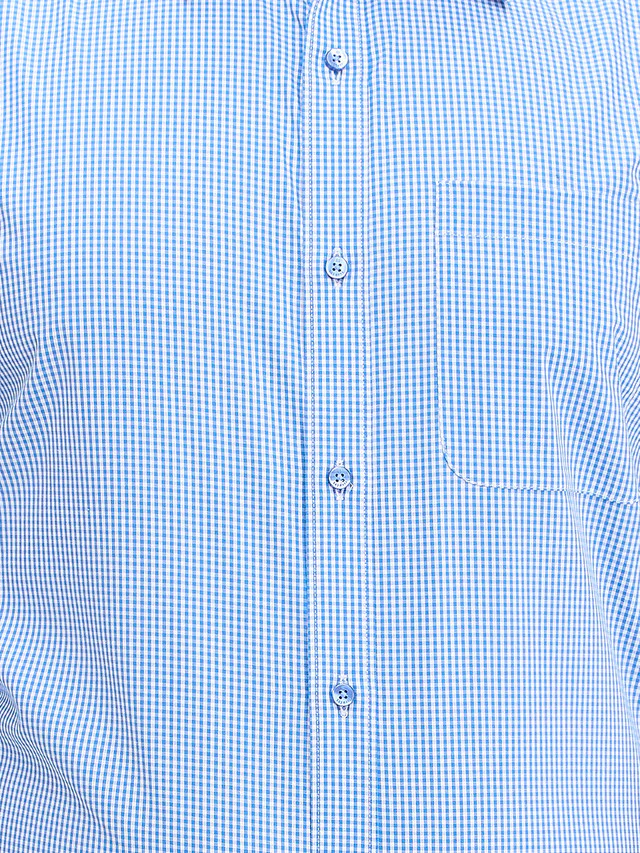 Raymond Blue Checks Slim Fit Full Sleeve Cotton Shirt - Image 8