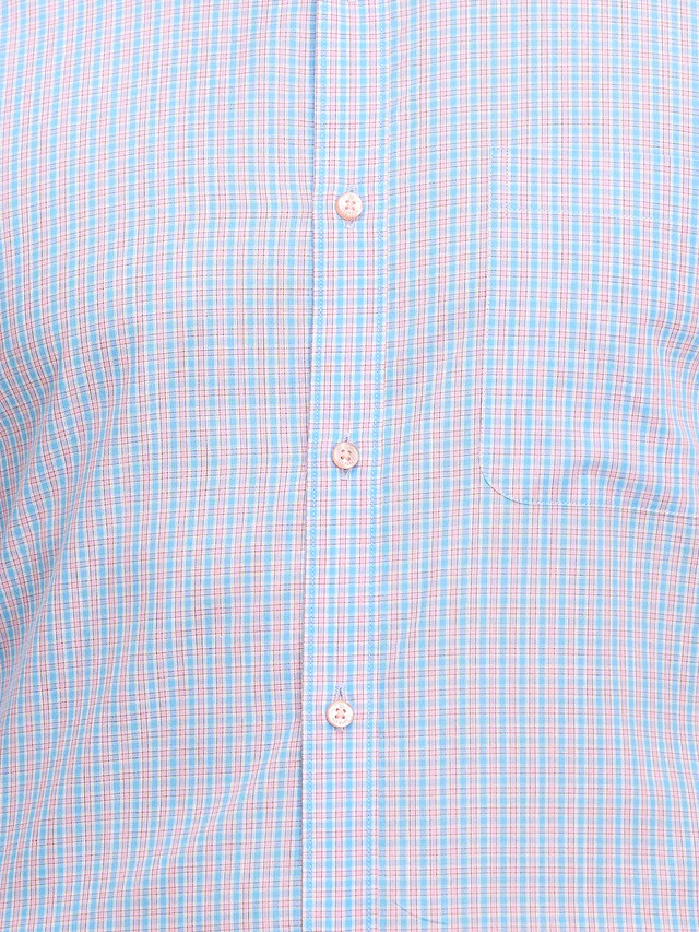 Raymond Men Blue Checks Cotton Formal Shirt - Image 7