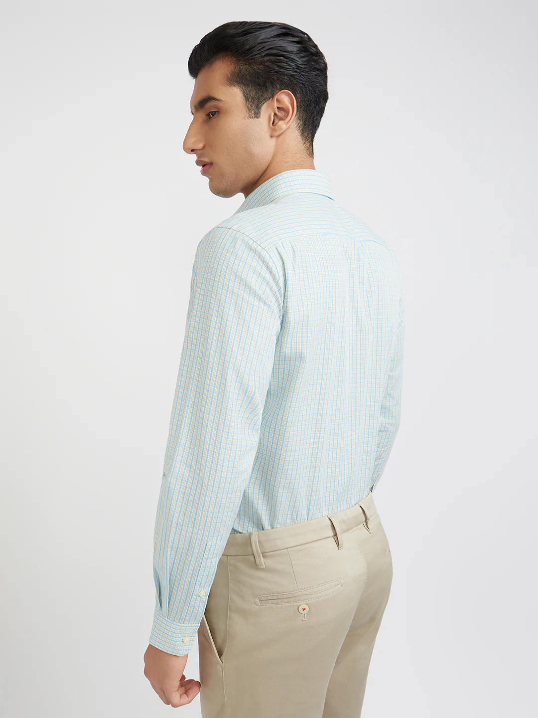 Raymond Men Blue Checks Cotton Formal Shirt - Image 5