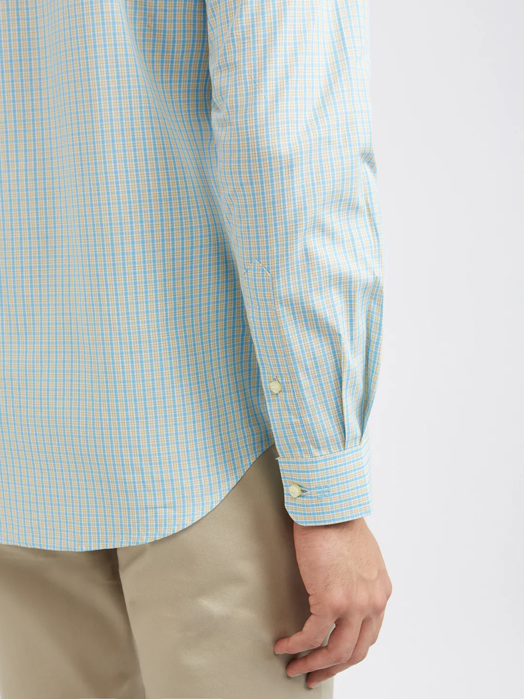 Raymond Men Blue Checks Cotton Formal Shirt - Image 8