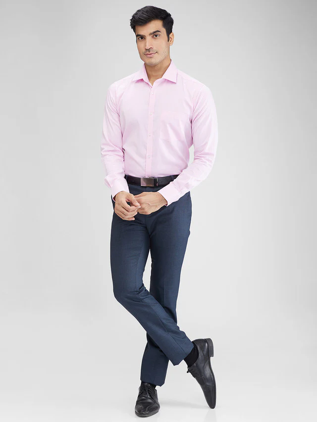 Raymond Blue Checks Slim Fit Polyester Blend Trouser - Image 5