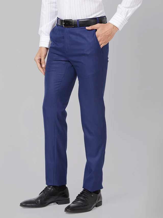 Raymond Blue Slim Fit Polyester Blend Trouser - Image 3
