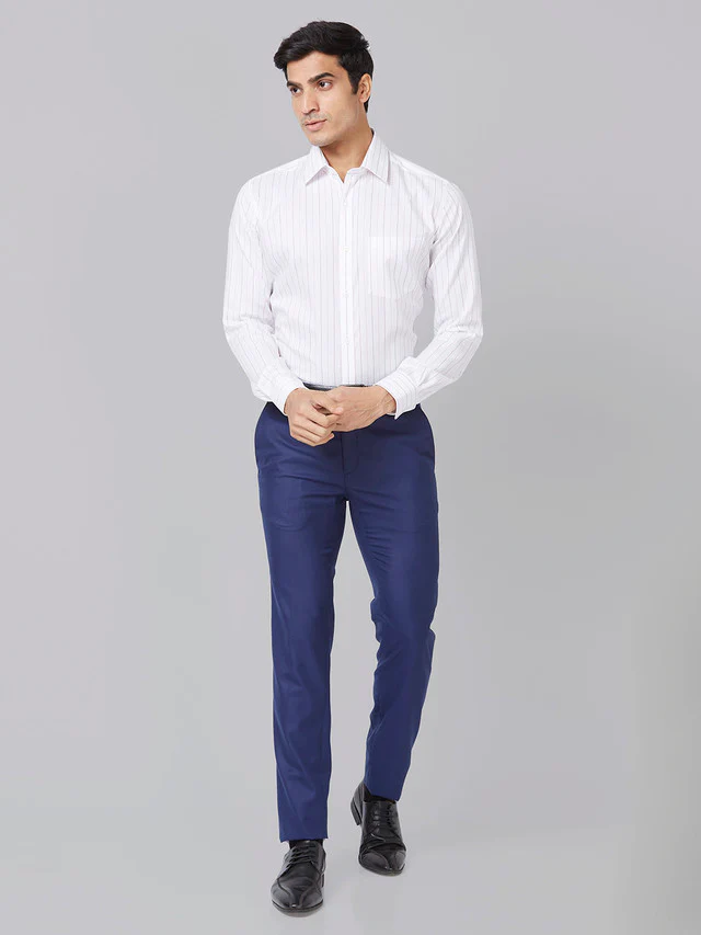 Raymond Blue Slim Fit Polyester Blend Trouser - Image 5