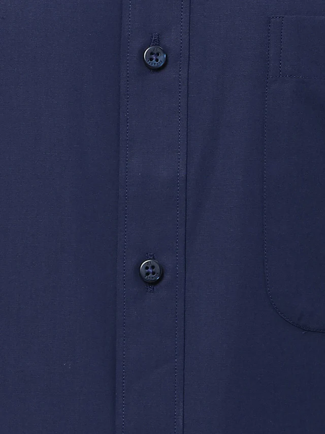 Raymond Blue Solid Regular Fit Cotton Formal Shirt - Image 7
