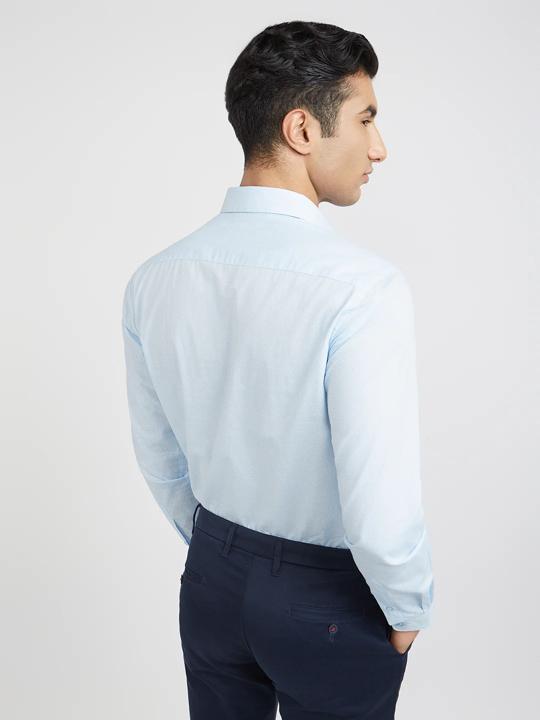 Raymond Men Blue Slim Fit Solid Formal Shirt - Image 5