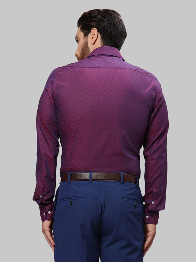 Raymond Blue Solid Slim Fit Cotton Formal Shirt - Image 4