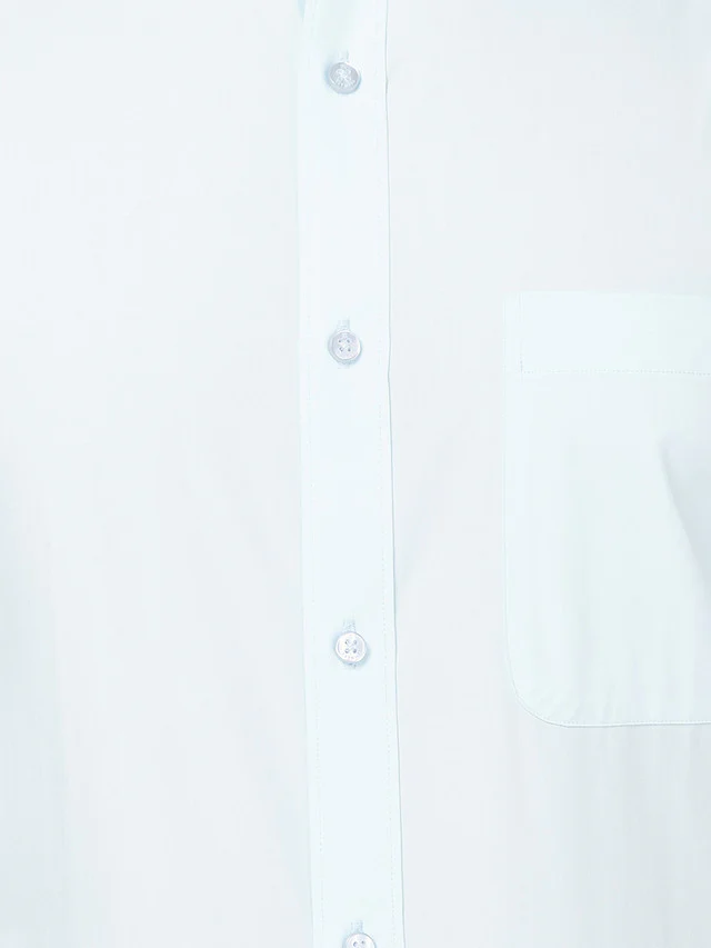 Raymond Blue Solid Slim Fit Cotton Formal Shirt - Image 7