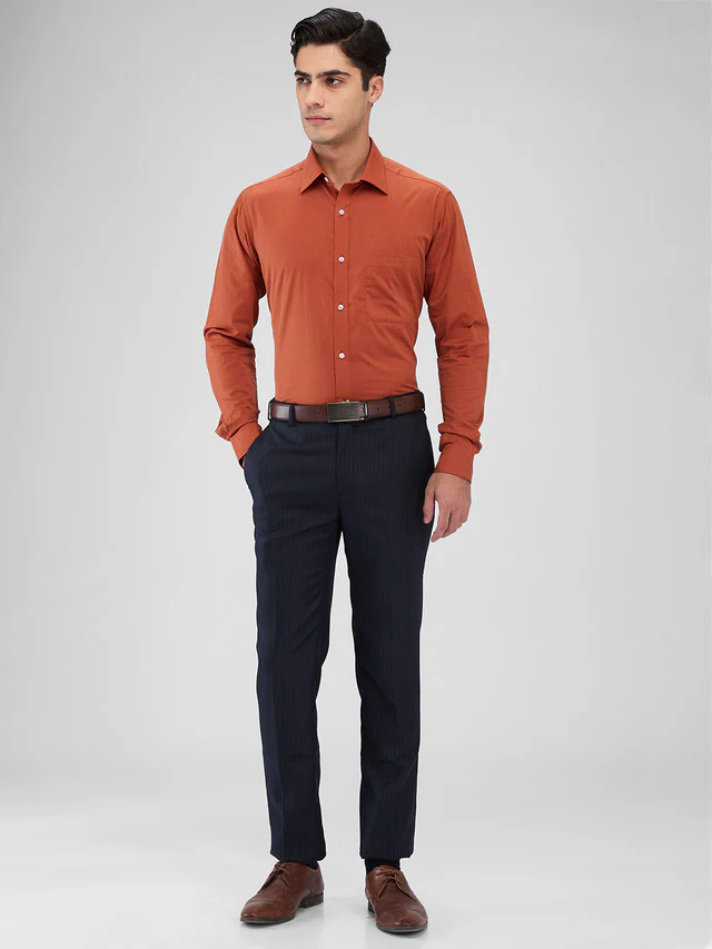 Raymond Blue Stripe Slim Fit Polyester Blend Trouser - Image 5