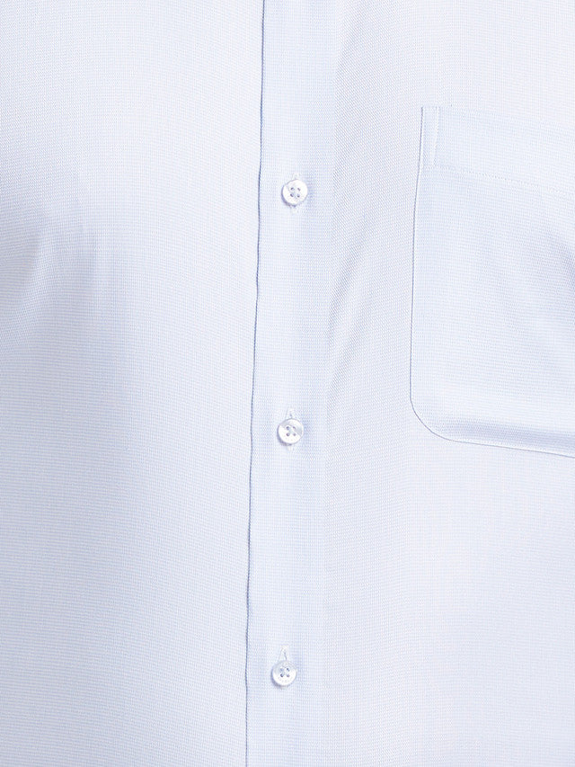 Raymond Blue Structure Contemporary Fit Cotton Blend Formal Shirt - Image 7