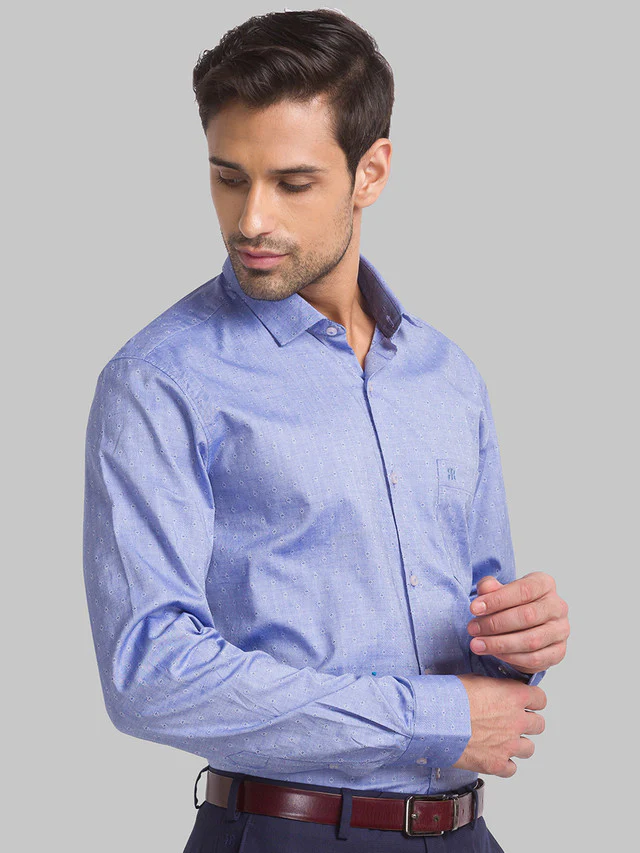 Raymond Blue Structure Contemporary Fit Cotton Casual Shirt - Image 2