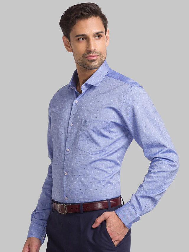 Raymond Blue Structure Contemporary Fit Cotton Casual Shirt - Image 3