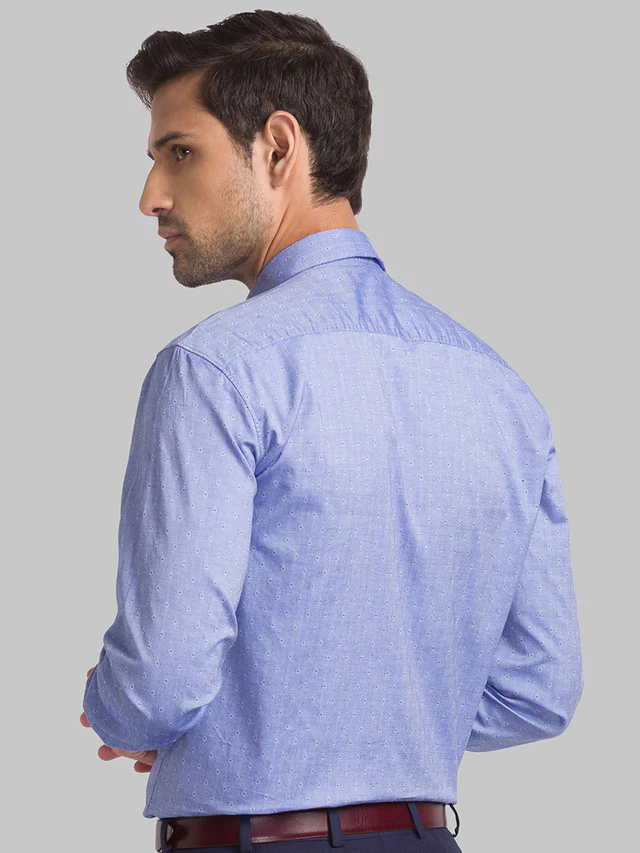 Raymond Blue Structure Contemporary Fit Cotton Casual Shirt - Image 4