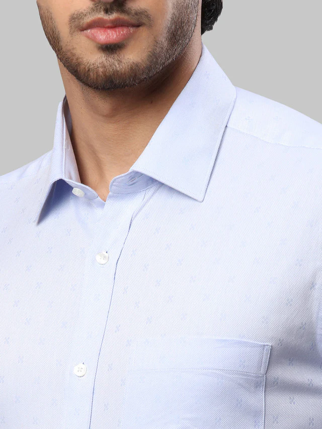 Raymond Blue Structure Contemporary Fit Cotton Formal Shirt - Image 6