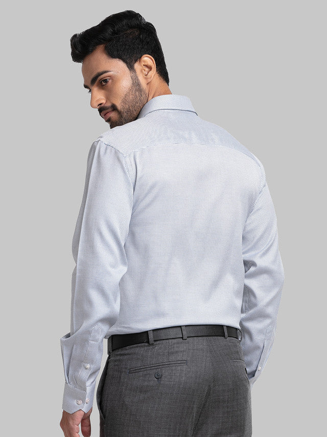 Raymond Blue Structure Contemporary Fit Cotton Formal Shirt - Image 4