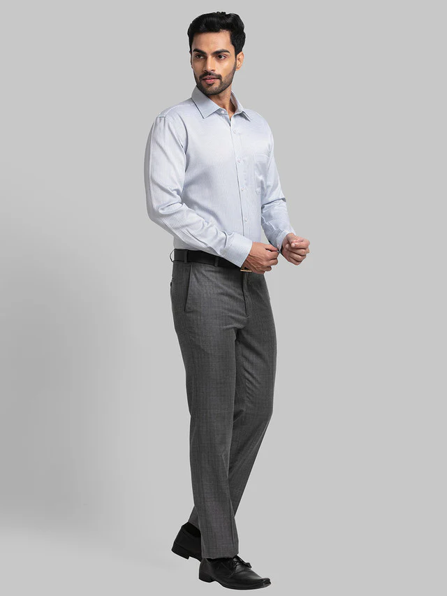 Raymond Blue Structure Contemporary Fit Cotton Formal Shirt - Image 5