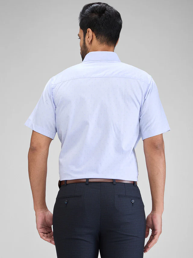 Raymond Blue Structure Contemporary Fit Cotton Formal Shirt - Image 4